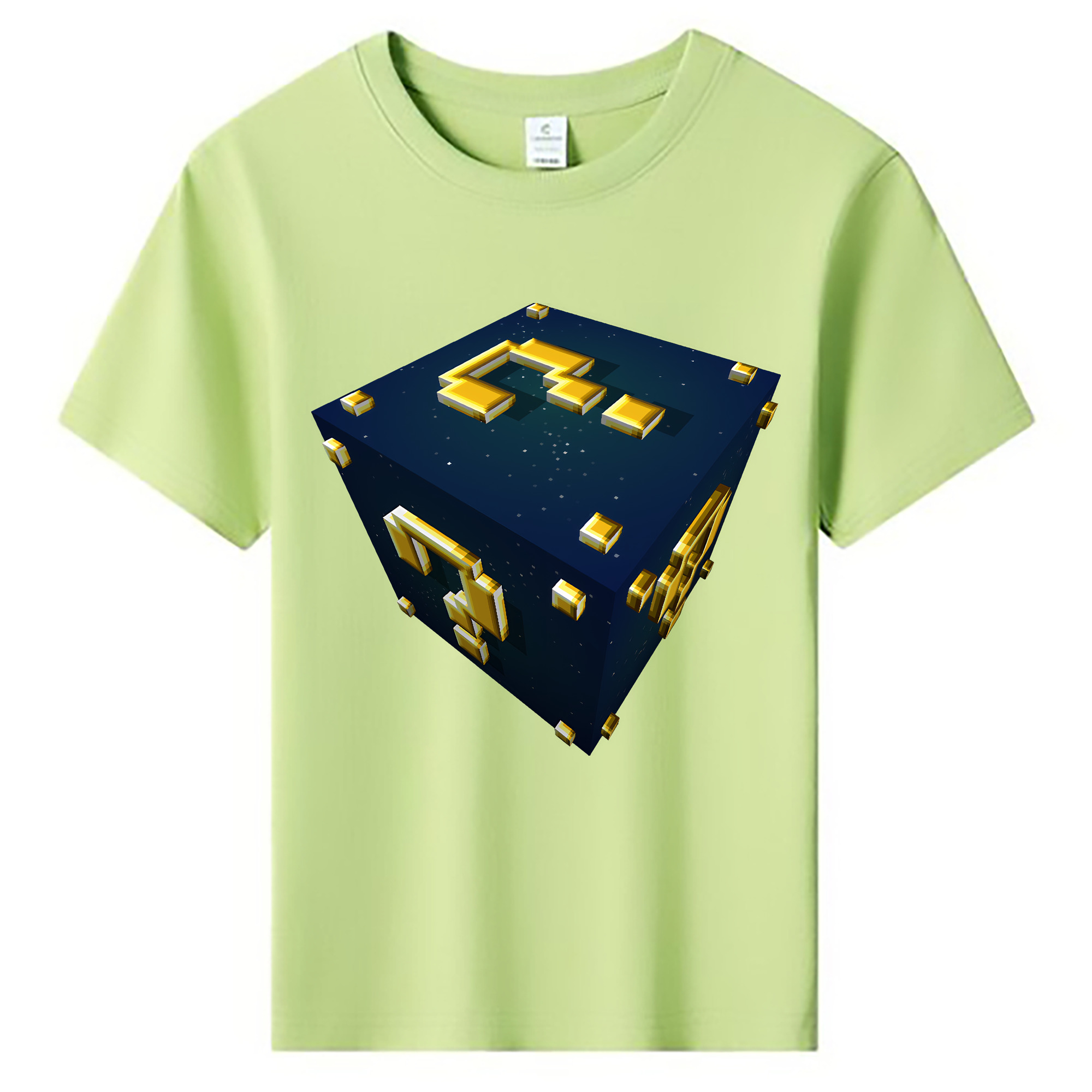 （画像用） マインクラフト ブロックの世界 Minecraft MC Block world 綿100％キッズTシャツ（フロントプリント）